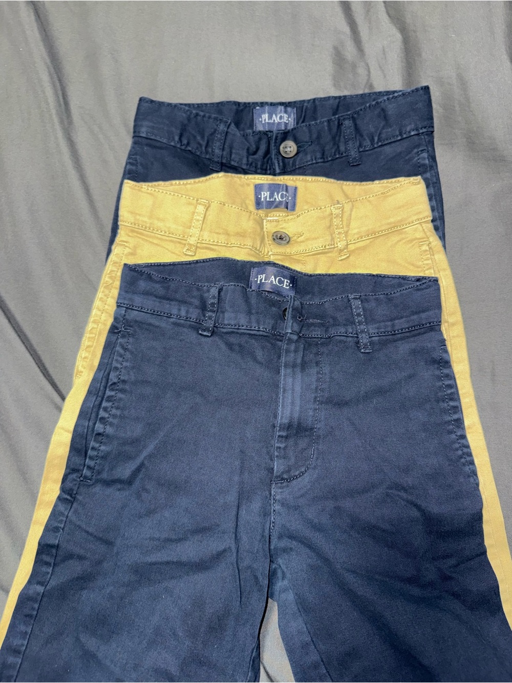 Place Boys' Navy and Mustard Stretch Jeans Set